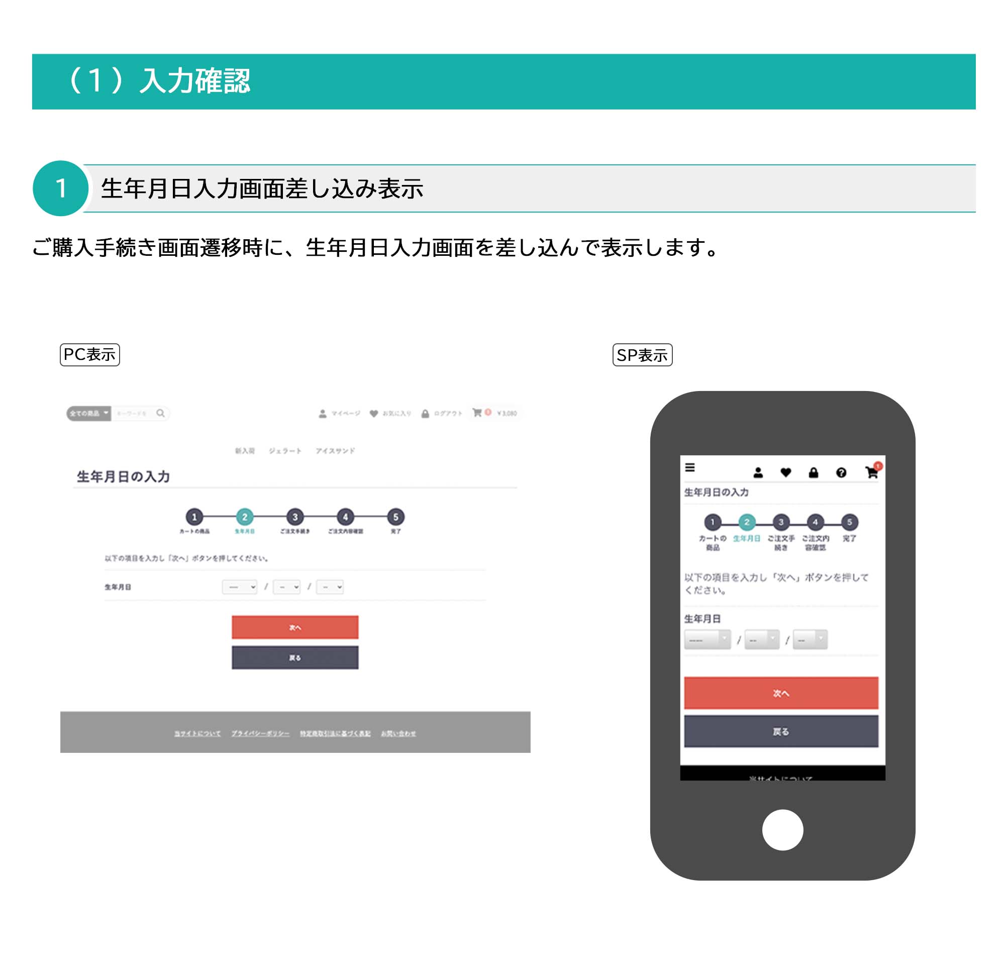 (1)入力確認